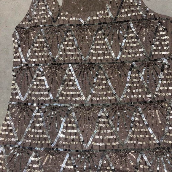 Y2K Walter Baker Sequin Beaded Sparkly Mesh Tank Top - Picture 3 of 10